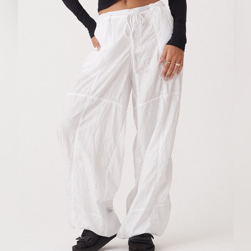 MOTEL ROCKS PARACHUTE PANTS WHITE IVORY